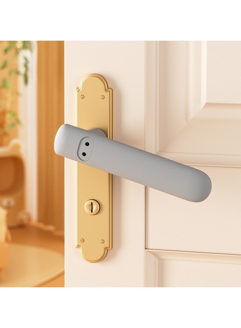 غطاء مقبض باب معدات سلامة الطفل، غطاء مقبض الباب من السيليكون (رمادي) - Image 1