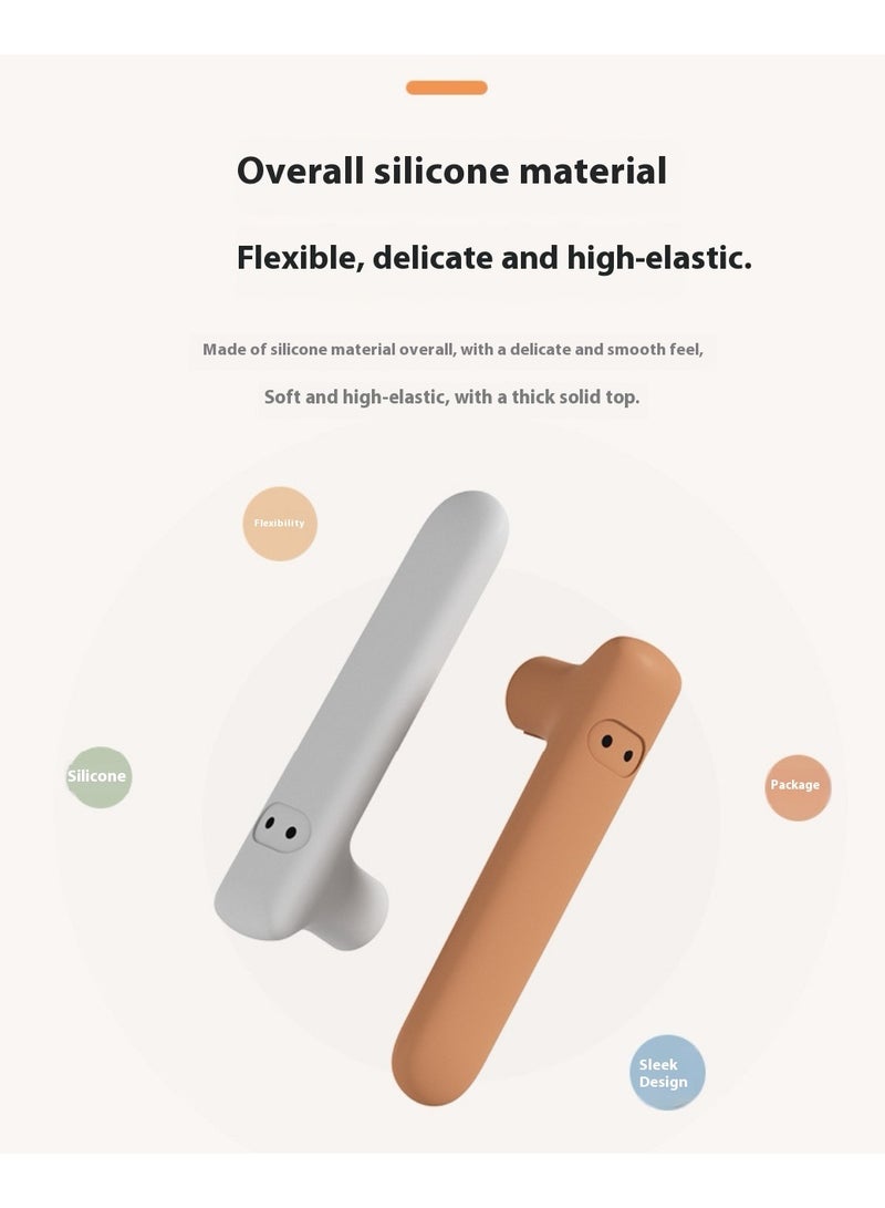 غطاء مقبض باب معدات سلامة الطفل، غطاء مقبض الباب من السيليكون (رمادي) - Image 3