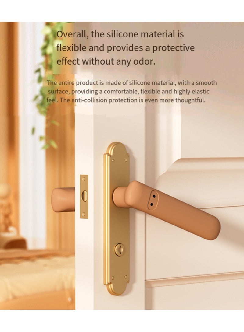 غطاء مقبض باب معدات سلامة الطفل، غطاء مقبض الباب من السيليكون (رمادي) - Image 4