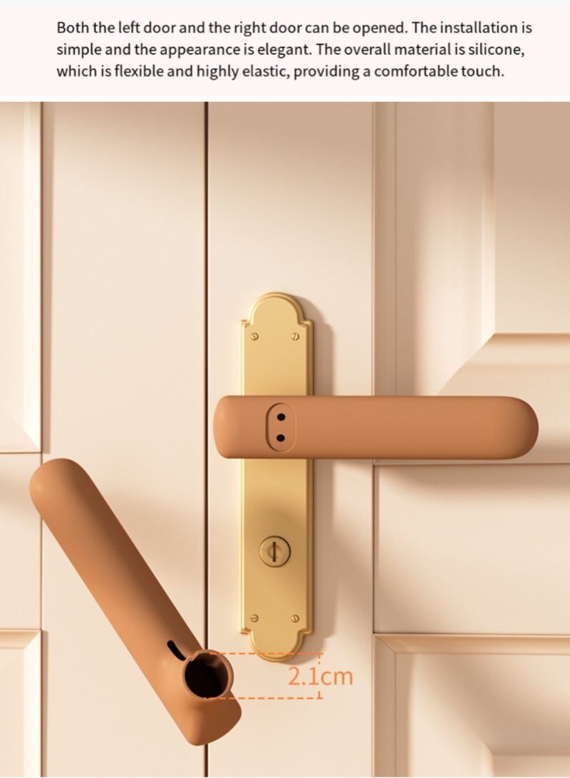 غطاء مقبض باب معدات سلامة الطفل، غطاء مقبض الباب من السيليكون (رمادي) - Image 5