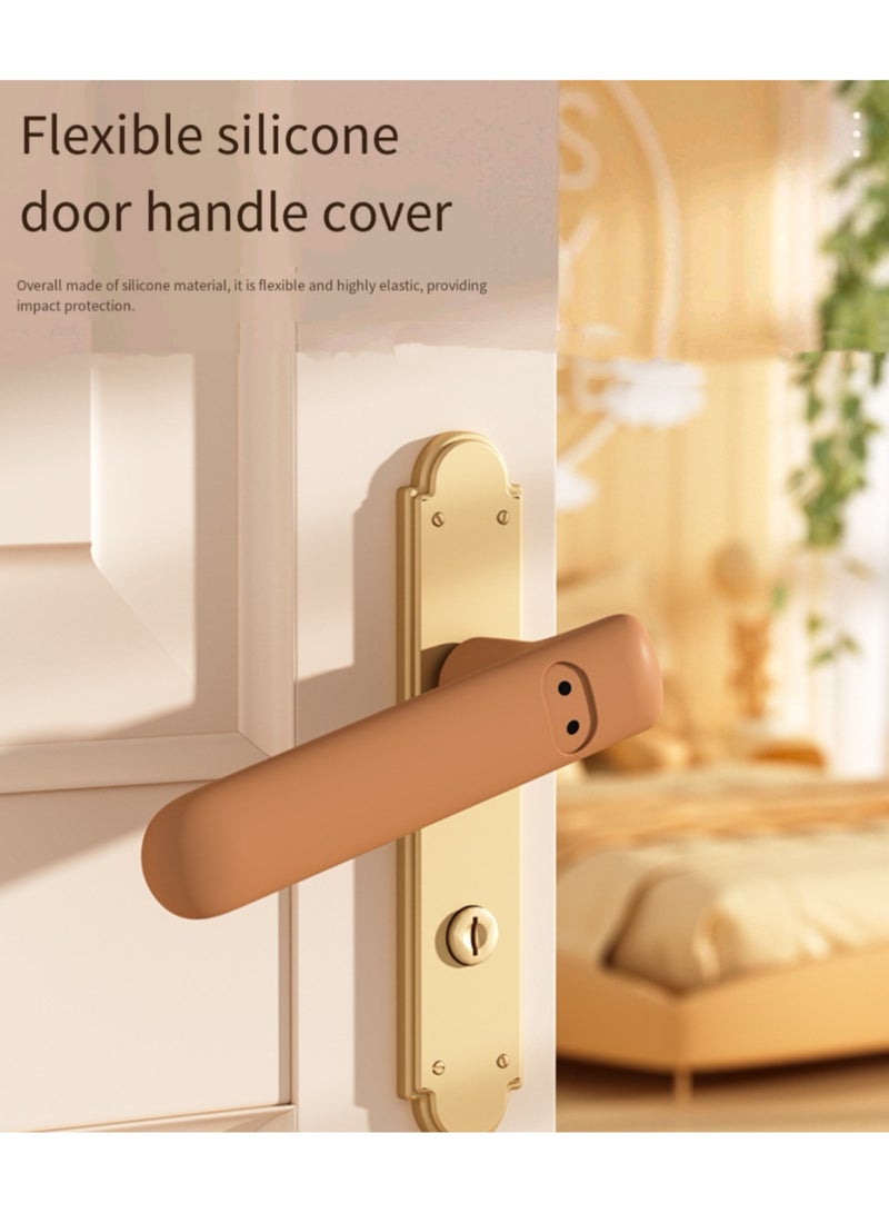 غطاء مقبض باب معدات سلامة الطفل، غطاء مقبض الباب من السيليكون (رمادي) - Image 2