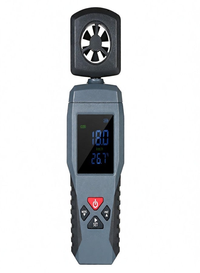 سمارت سنسور مقياس سرعة الرياح ومقياس الحرارة الرقمي بشاشة LCD من سمارت سينسور ST9606، جهاز محمول لقياس سرعة الرياح وسرعة الهواء مع إضاءة خلفية - Image 1