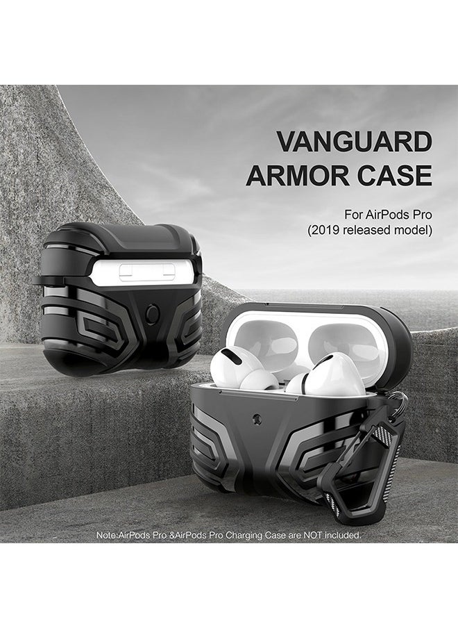 Generic Armor Case for AirPods Pro 2, Headphone Cover Anti Fall Shockproof TPU Case Cover With Buckle, Protective Shell Headphones Case (Black)  - Image 4