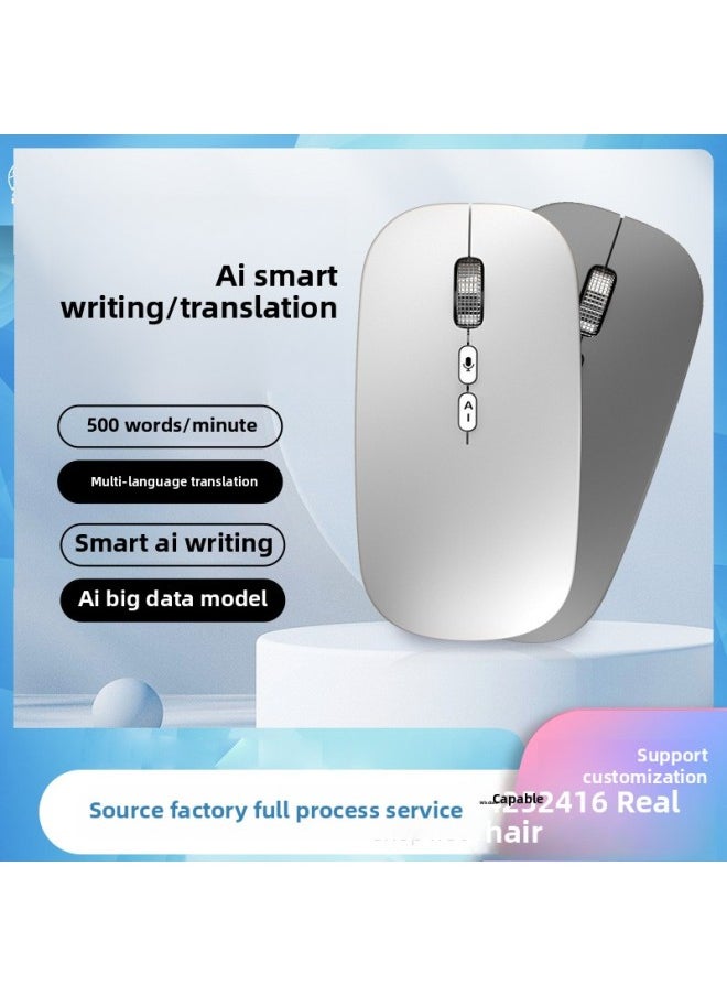 Generic Ai Artificial Intelligence Voice Mouse Voice Control Typing Writing Multilingual Translation Wireless Bluetooth Dual-mode Mouse Universal-Color:[metal Gray Professional Edition] 1000 Characters/99% Recognition Rate, Long Battery Life  - Image 4