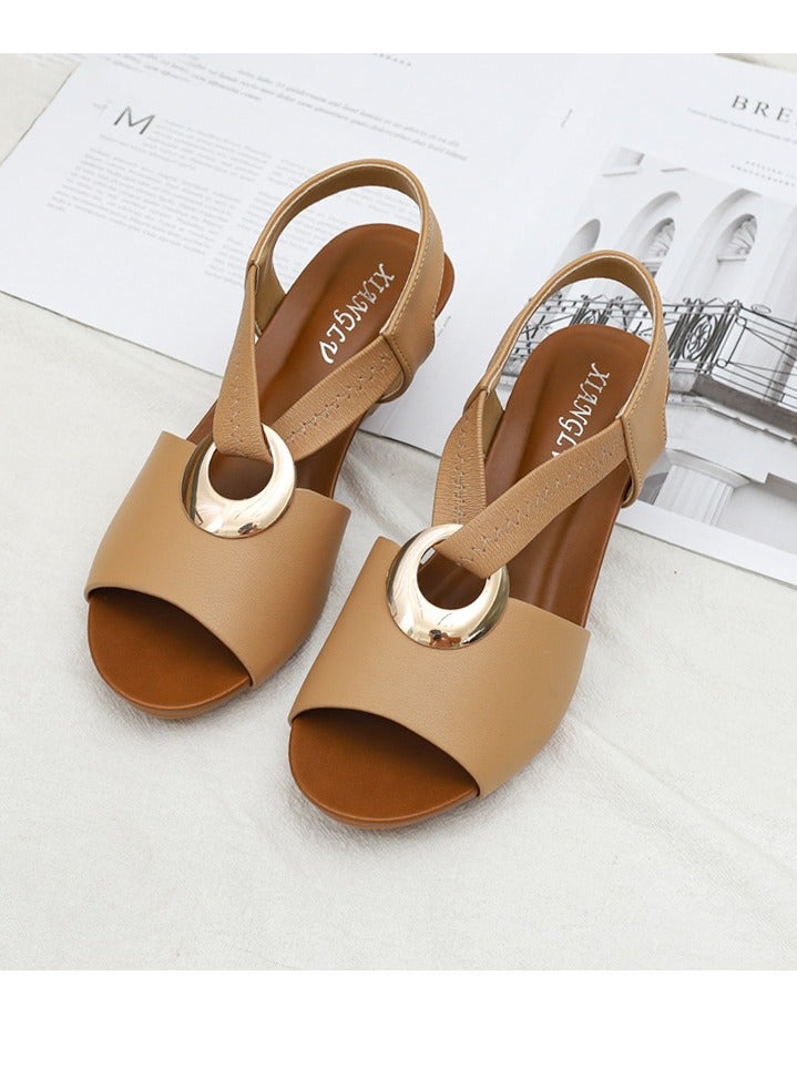 SIKETU Women's Summer Comfortable And Fashionable Versatile Wedge Heel Thick Soled Casual Sandals - Image 2
