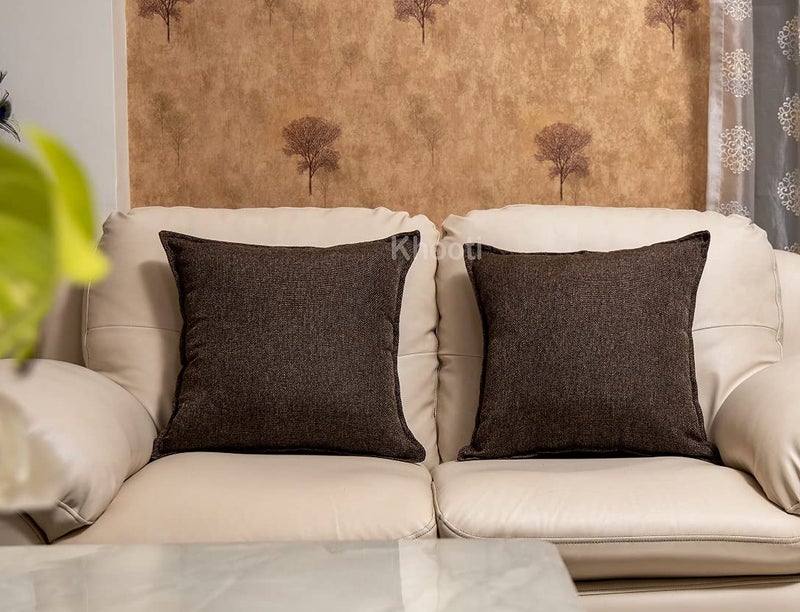 Khooti Decorative Jute Square Cushion Cover Throw Pillow Cover for Living Room Couch Diwan Single Seater Sofa, Brown, 20 x 20 Inches / 50 x 50 cm (Set of 4 Pieces) C2-50 TC - Image 3