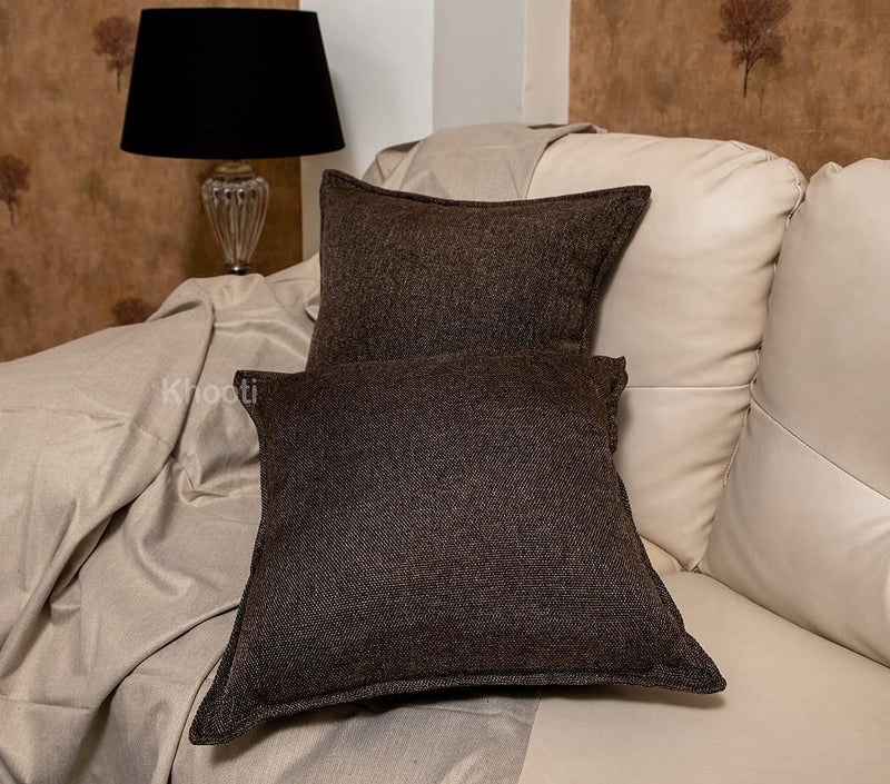 Khooti Decorative Jute Square Cushion Cover Throw Pillow Cover for Living Room Couch Diwan Single Seater Sofa, Brown, 20 x 20 Inches / 50 x 50 cm (Set of 4 Pieces) C2-50 TC - Image 5