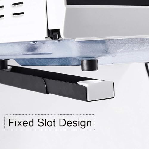 Eeghurt 304 Stainless Steel Sturdy Microwave Shelf Bracket Wall Mount Kit Foldable Stretch Wall Mounted Rack Shelf Oven Stand Shelf Rack 2Piece with Screws, 200X220mm 8X8.5Inch, Black - Image 4