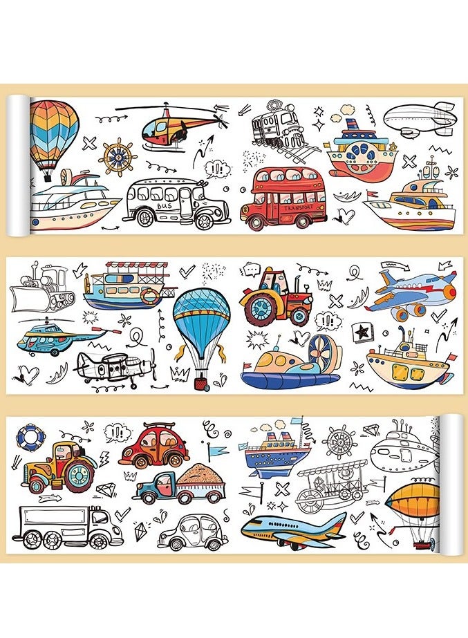 ARUWA 2 قطع لفات تلوين للأطفال - 2 موضوعات ممتعة: ديناصور وسيارة | للتلوين والرسم بنفسك - Image 2