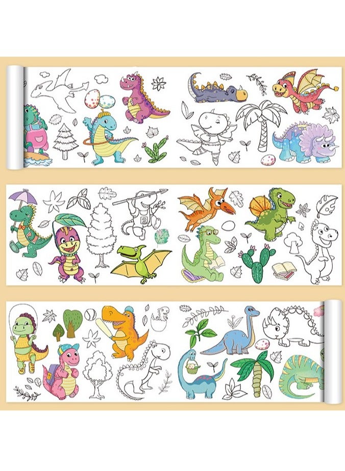 ARUWA 2 قطع لفات تلوين للأطفال - 2 موضوعات ممتعة: ديناصور وسيارة | للتلوين والرسم بنفسك - Image 3