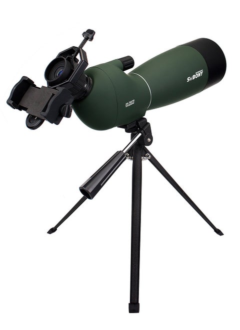 SVBONY SV28 Spotting Scopes with Tripod for Birding 25-75x70mm Angled Range Scope IP65 Waterproof with Phone Adapter for Hunting,Travel,Camping,Wildlife Viewing Soft Case