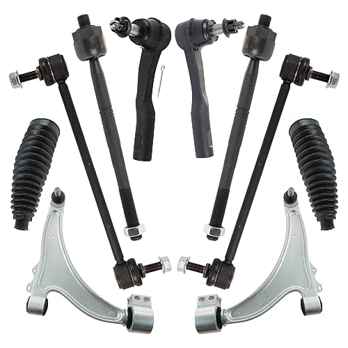 TRQ مجموعة توجيه وتعليق أمامية TRQ ذراع تحكم مع مفصل كروي عمود توجيه وجراب دودة وصلة مثبت قضيب التوازن قضيب الربط متوافق مع شيفروليه ماليبو 2013-2015 ماليبو المحدودة 2016 - Image 1