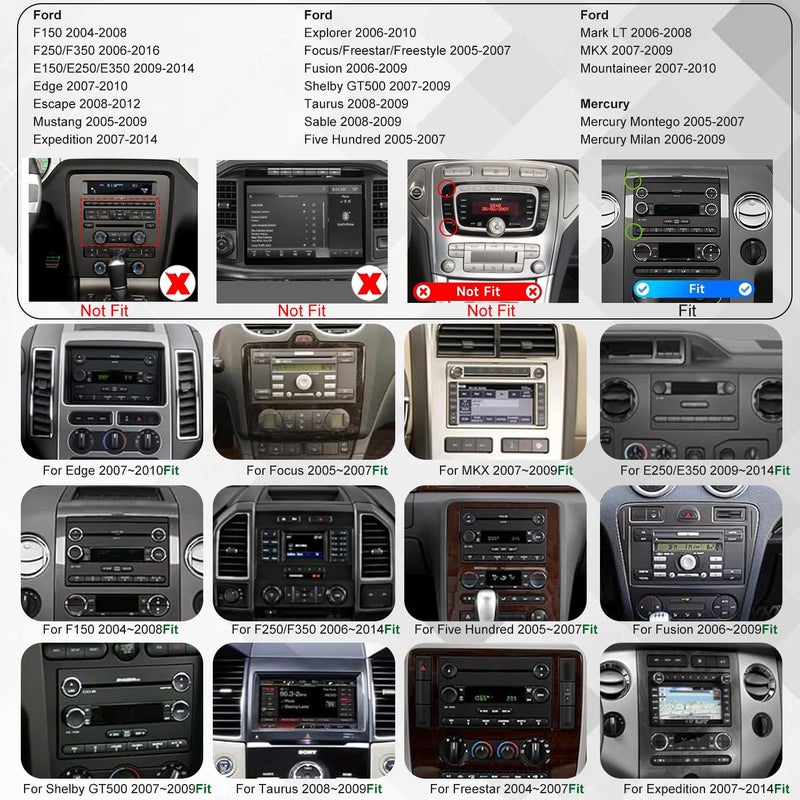 iCarSEPTON 5GWifi Upgrade Android Car Radio for Ford F150 2004-2008, F250 F350 2006-2016,Car Stereo for Mustang Escape Fusion Edge Explorer 7inch Touch Screen Wirelss Carplay Android Auto GPS Navigator FM Camera - Image 2