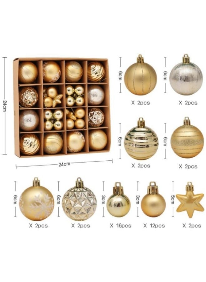 GGEROU مجموعة كرات زينة، 42 قطعة كرات معلقة شديدة التحمل للشجرة - Image 2