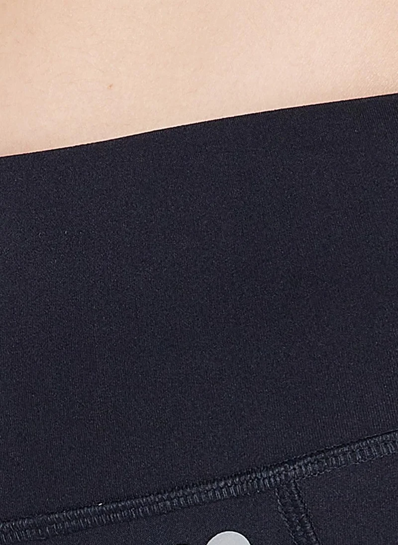 Clovia Clovia Snug Fit Active Tights in Navy with Reflective Logo