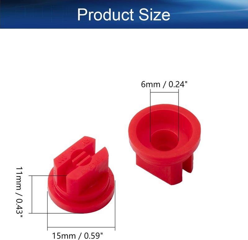 Yinpecly 10pcs Plastic Nozzle 110 Degree Flat Fan Spray Tip for Industrial Agricultural Landscaping Cleaner Applications Red Tone - Image 2