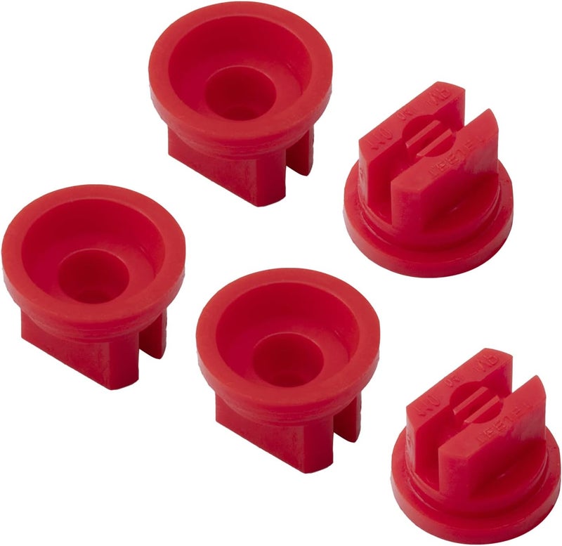 Yinpecly 10pcs Plastic Nozzle 110 Degree Flat Fan Spray Tip for Industrial Agricultural Landscaping Cleaner Applications Red Tone - Image 1