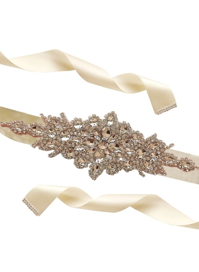 حزام وشاح زهور نسائي للفتيات ， لفستان زفاف العروس/فستان زفاف الطفل (أبيض حليبي) - Image 2