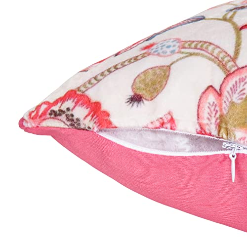 Riara Velvet Cushion Cover Printed Pillow Covers Square Throw Cover Decorative Hand Made Soft Pillowcases for Sofa Zipper Closer Set of 2 - Image 4