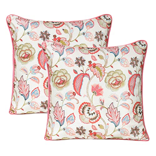 Riara Velvet Cushion Cover Printed Pillow Covers Square Throw Cover Decorative Hand Made Soft Pillowcases for Sofa Zipper Closer Set of 2 - Image 1