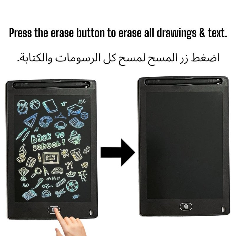 8.5" Drawing, Sketching & Writing Interactive LCD Tablet for Kids & Grown-ups (Black) - Image 4