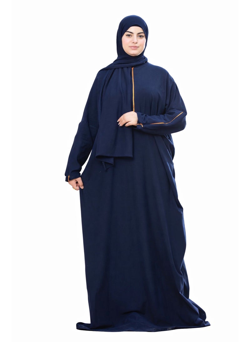 SATR HIJABI Elegant Navy Isdal with Contrast Detail – Modest Prayer Wear for Women - Image 1