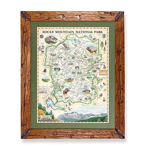 Xplorer Maps Rocky Mountain National Park Hand-Drawn Map – 18x24 Vintage-Style Lithographic Print – Made in USA - Image 2