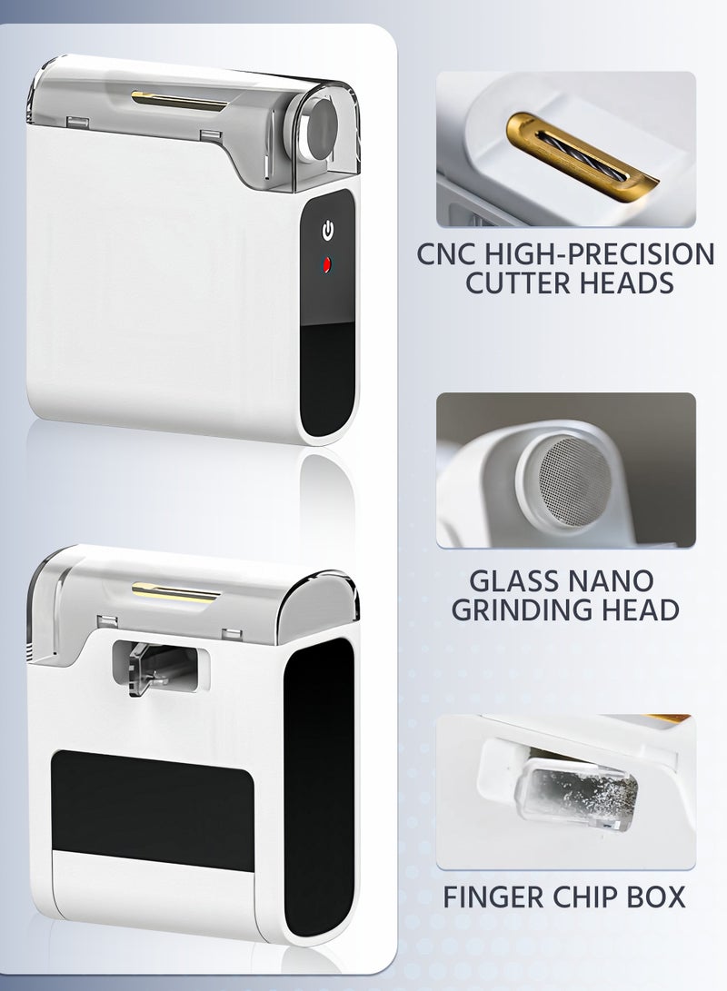 Electric Nail Clipper with Light 2-in-1 Electric Polishing Automatic Nail Clippers Fingernail Cutter and File 2 in 1 Design Rechargeable Safety Fingernail Trimmer  - Image 2