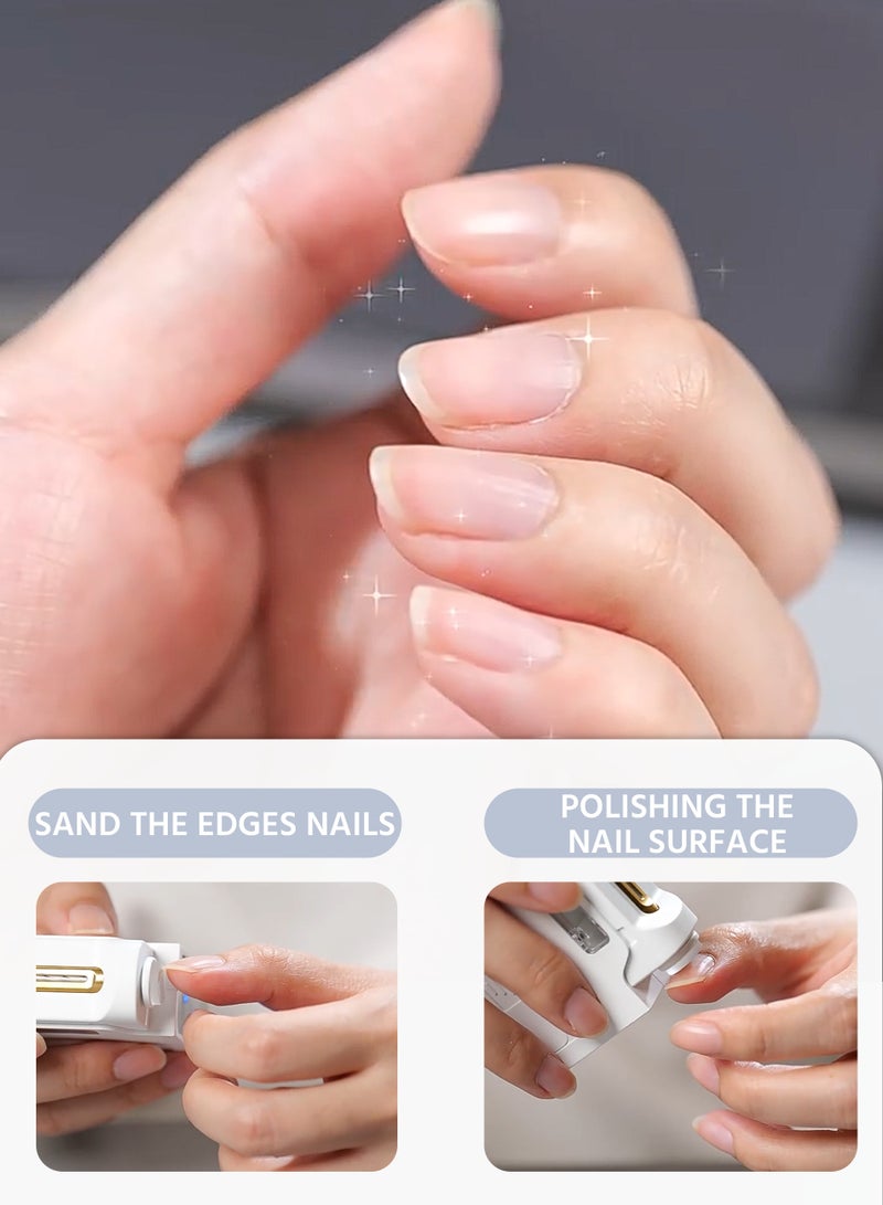 Electric Nail Clipper with Light 2-in-1 Electric Polishing Automatic Nail Clippers Fingernail Cutter and File 2 in 1 Design Rechargeable Safety Fingernail Trimmer  - Image 5