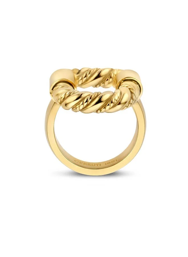 CERRUTI 1881 Giulia Twisted Cable Gold Plated Ring For Women