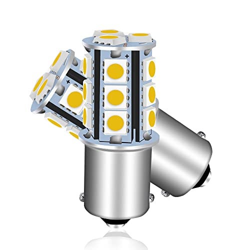 UNXMRFF Super Bright Warm White 1156 LED Bulb 1003 1073 7506 1141 BA15S LED Bulb 5050 18-SMD Replacement For 12V RV Interior Ceiling Dome Light Bulb/Travel Trailer/Boat/Camper Light Bulbs (Pack of 2) - Image 1