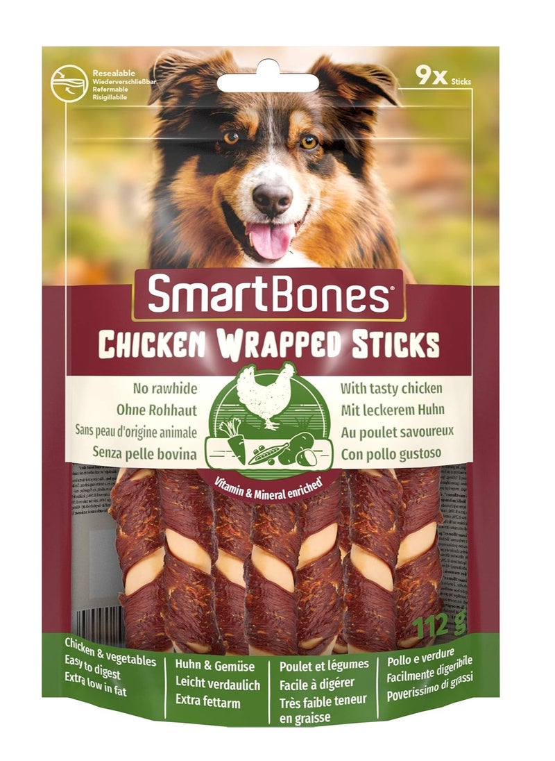 SmartBones - 9 Mini Chicken Wrapped Sticks Rawhide Free Chew Dog Treats - Image 1