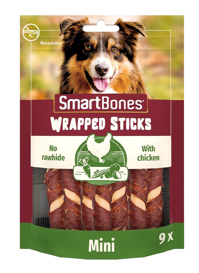 SmartBones - 9 Mini Chicken Wrapped Sticks Rawhide Free Chew Dog Treats - Image 1