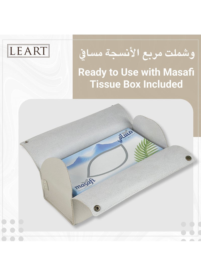 LeArt Leather Tissue Box Holder – Tissue Box Holder for Home Decorations for Living Room, Bedroom and Office | Tissue Box Cover | Car Tissue Holder | Tissue Box Cover for Car (Camel)  - Image 4