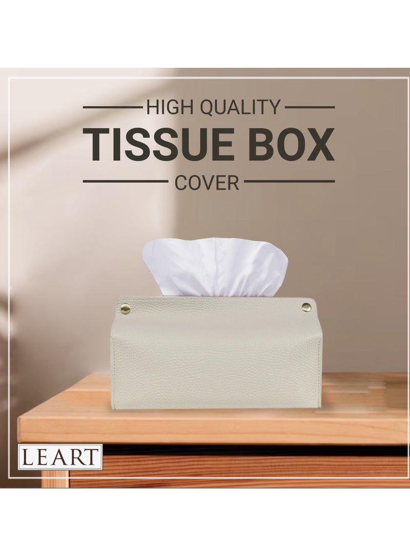 LeArt Leather Tissue Box Holder – Tissue Box Holder for Home Decorations for Living Room, Bedroom and Office | Tissue Box Cover | Car Tissue Holder | Tissue Box Cover for Car (Camel)  - Image 5
