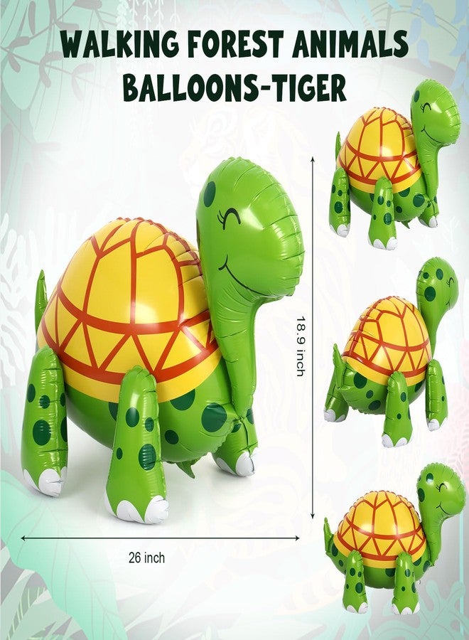 AUGHOA Green Turtle Balloon, 26 Inch Large Walking Tortoise Foil Balloon, Green Balloons for Turtles Birthday Party Pet Themed Party St. Patrick's Day Decoration - Image 2