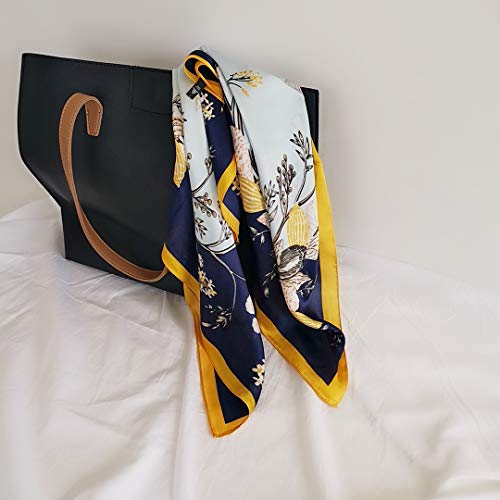 FONYVE Silk Feeling Scarf Medium Square Satin Head Wrap for Women 27.5 inches - Image 5