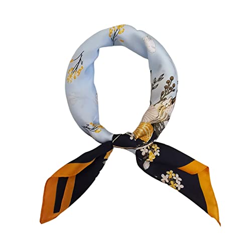 FONYVE Silk Feeling Scarf Medium Square Satin Head Wrap for Women 27.5 inches - Image 1