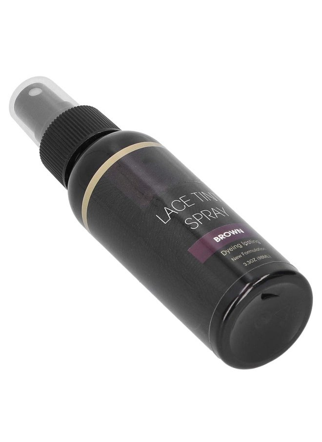 silvercnc - 98ml Lace Tint Spray for Wigs, Lace Holding Spray Hair Lace Wigs Portable Tint Spray For Lace Frontals Lace Closures For Travel Use Toupees And Hairpieces, Women Men(brown) - Image 1