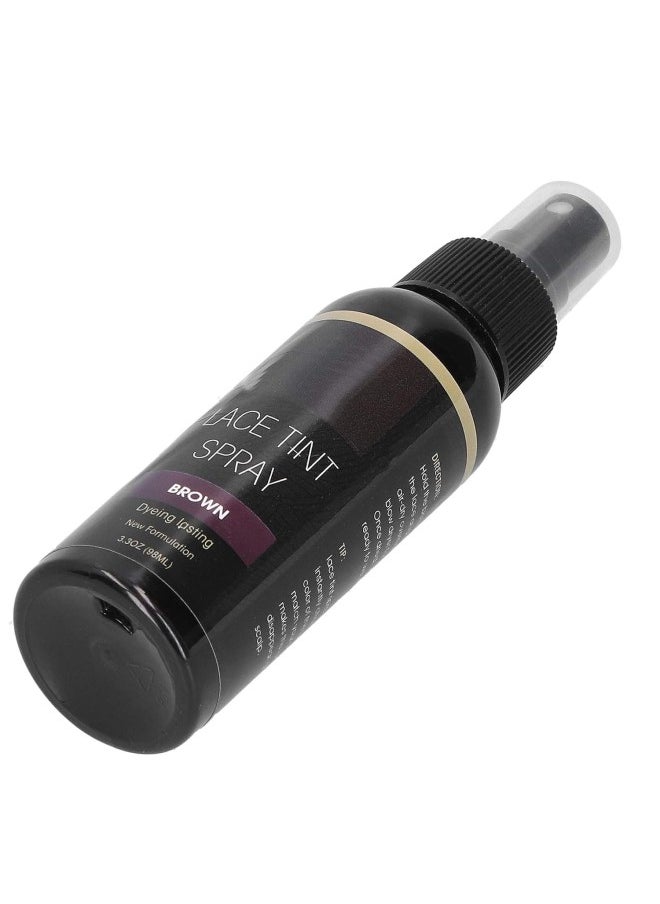 silvercnc - 98ml Lace Tint Spray for Wigs, Lace Holding Spray Hair Lace Wigs Portable Tint Spray For Lace Frontals Lace Closures For Travel Use Toupees And Hairpieces, Women Men(brown) - Image 1