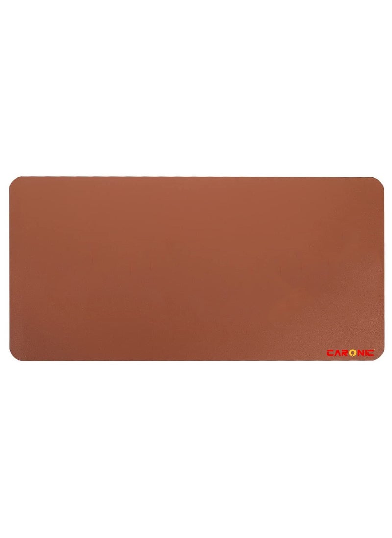 CARONIC - Large Gaming Mouse Pad with Superior Micro Weave Cloth Extended Desk Mousepad with Stitched Edges Non-Slip Base Water Resist Keyboard Pad For Gamer And Office Home Brown - Image 1