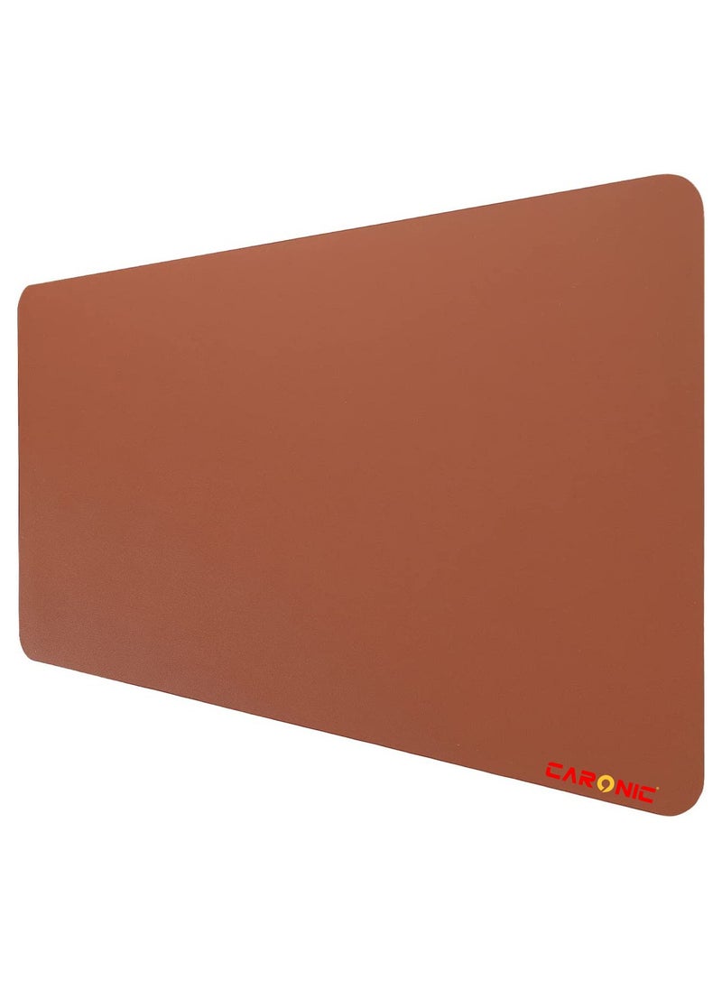 CARONIC - Large Gaming Mouse Pad with Superior Micro Weave Cloth Extended Desk Mousepad with Stitched Edges Non-Slip Base Water Resist Keyboard Pad For Gamer And Office Home Brown - Image 1