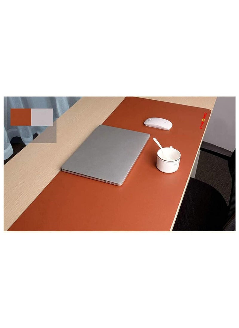 CARONIC - Large Gaming Mouse Pad with Superior Micro Weave Cloth Extended Desk Mousepad with Stitched Edges Non-Slip Base Water Resist Keyboard Pad For Gamer And Office Home Brown - Image 1