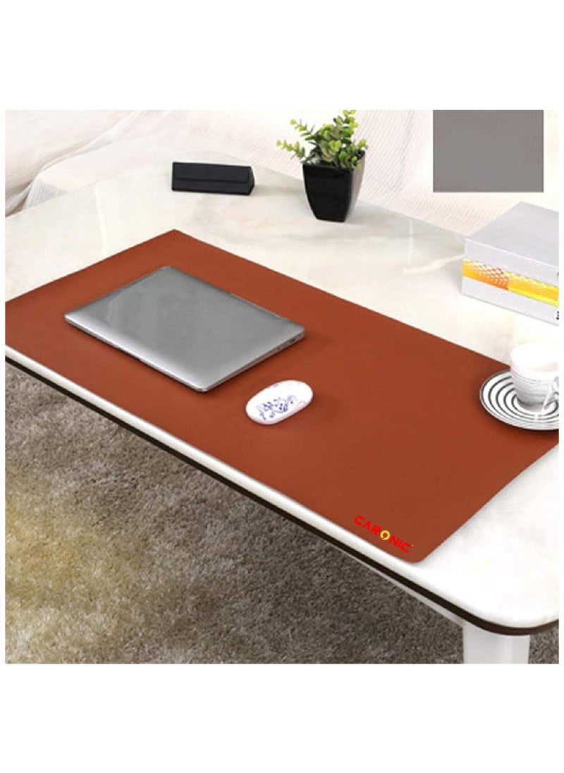 CARONIC - Large Gaming Mouse Pad with Superior Micro Weave Cloth Extended Desk Mousepad with Stitched Edges Non-Slip Base Water Resist Keyboard Pad For Gamer And Office Home Brown - Image 1