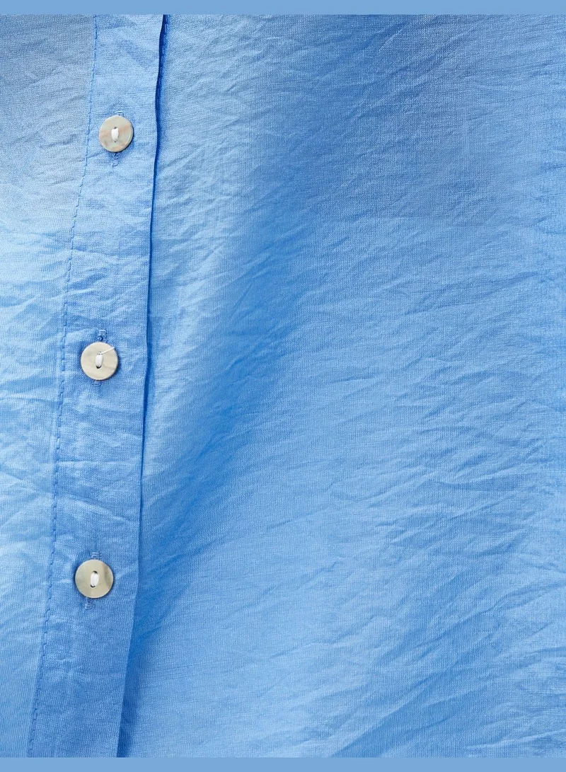 كوتون Pocket Detail Viscose Oversized Shirt