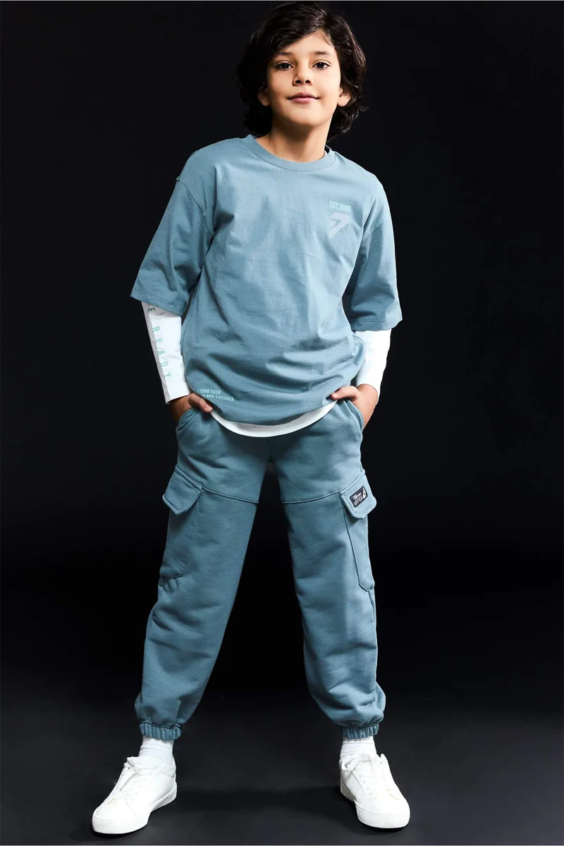 ديفاكتو Boy Elastic Waist Cargo Jogger Sweatpants