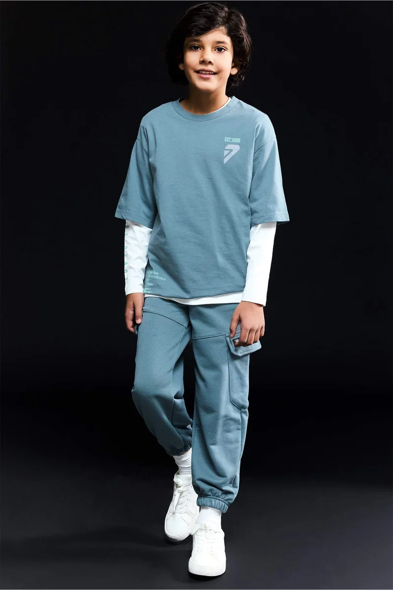 ديفاكتو Boy Elastic Waist Cargo Jogger Sweatpants