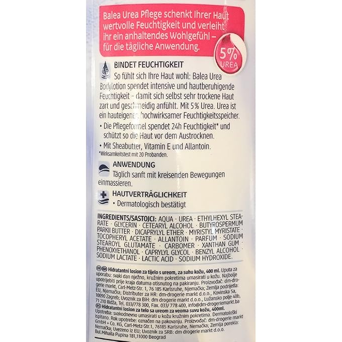 balea Body Lotion Urea for Very Dry Tightened Skin (400 ml) - Image 2