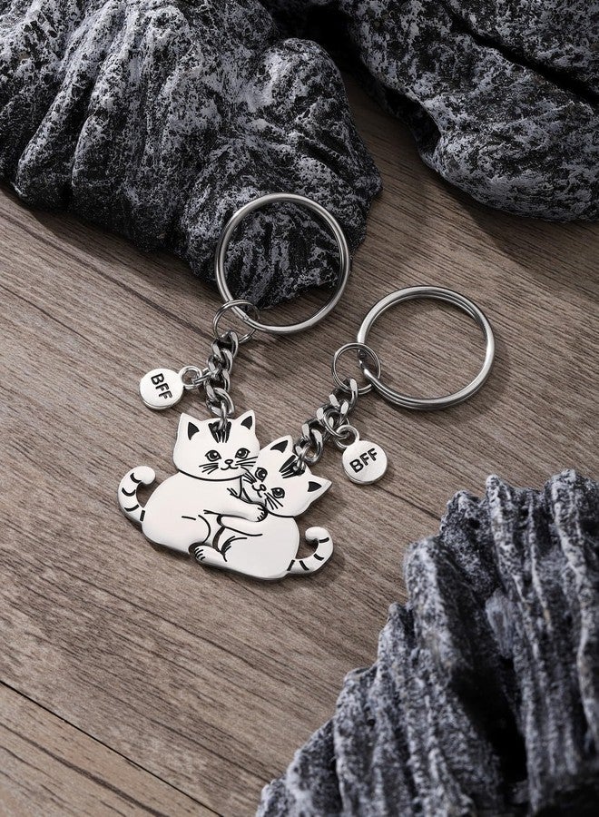 PESOENTH Best Friend Birthday Gifts,Funny Bestie Gifts for Women Friends,Cute Cat Best Friend Keychains Long Distance Friendship BFF Gift for Women - Image 3