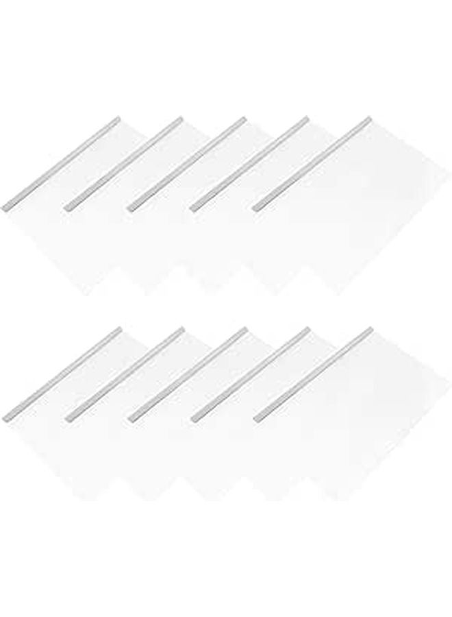 10 Pcs A4 Pp Plastic Lever Arch File Folders Office Document Organizers with White Rods - Image 1